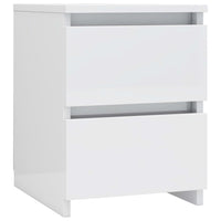 Comodino Bianco Lucido 30x30x40 cm in Legno Multistrato 800525