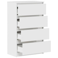 Credenza Bianco Lucido 60x35x98,5 cm in Legno Compensato 800537