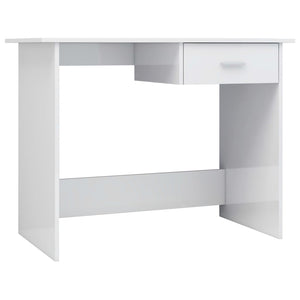 Scrivania Bianco Lucido 100x50x76 cm in Legno Multistrato 800555