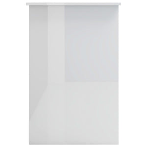 Scrivania Bianco Lucido 100x50x76 cm in Legno Multistrato 800555