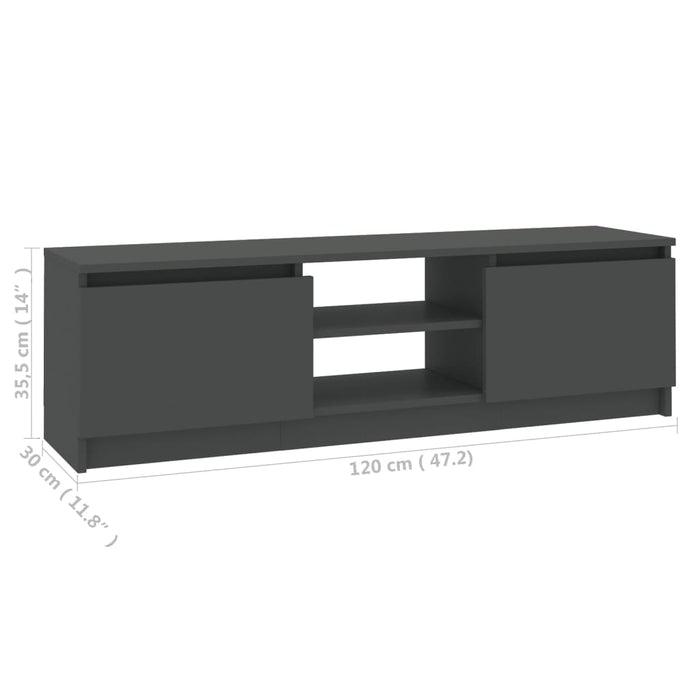 Mobile Porta TV Grigio 120x30x35,5 cm in Legno Multistrato 800569