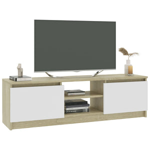 Mobile TV Bianco Rovere Sonoma 120x30x35,5 cm Legno Multistrato 800572