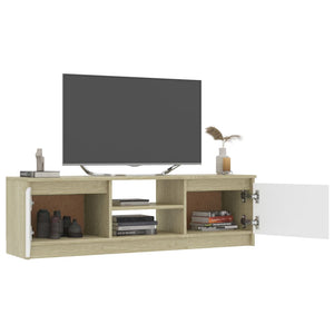 Mobile TV Bianco Rovere Sonoma 120x30x35,5 cm Legno Multistrato 800572