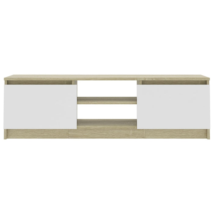 Mobile TV Bianco Rovere Sonoma 120x30x35,5 cm Legno Multistrato 800572