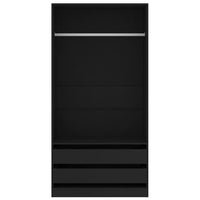 Armadio Nero 100x50x200 cm in Legno Multistratocod mxl 82235