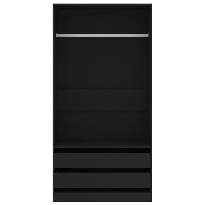 Armadio Nero 100x50x200 cm in Legno Multistrato 800604