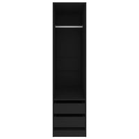 Armadio con Cassetti Nero 50x50x200 cm in Legno Multistrato 800613