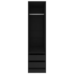 Armadio con Cassetti Nero 50x50x200 cm in Legno Multistrato 800613