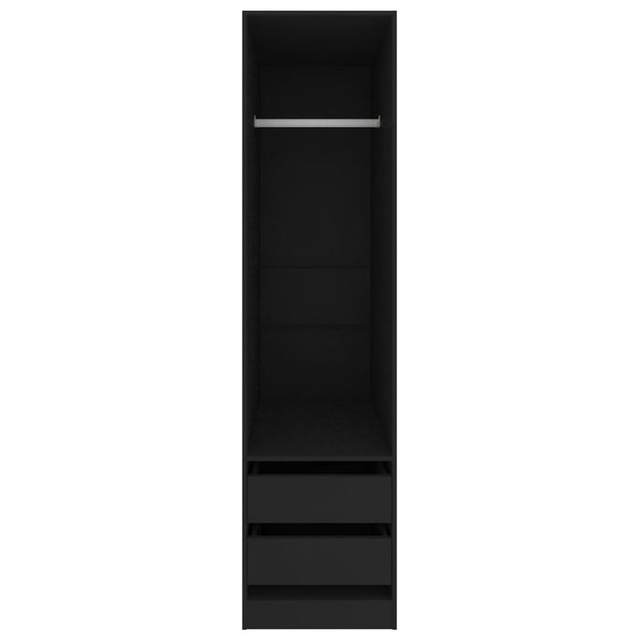 Armadio con Cassetti Nero 50x50x200 cm in Legno Multistrato 800613