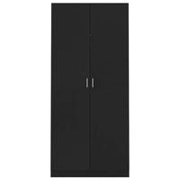 Armadio Nero 90x52x200 cm in Legno Multistrato 800631