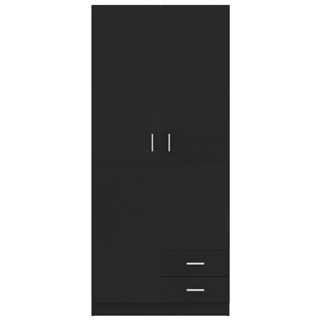 Armadio Nero 80x52x180 cm in Legno Multistrato 800640