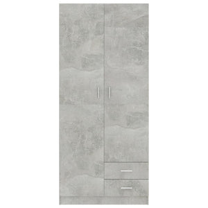 Armadio Grigio Cemento 80x52x180 cm in Legno Multistrato