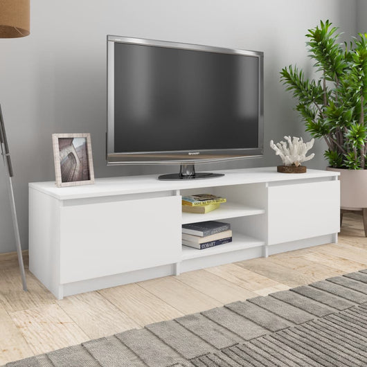 Mobile Porta TV Bianco 140x40x35,5 cm in Legno Multistrato 800648