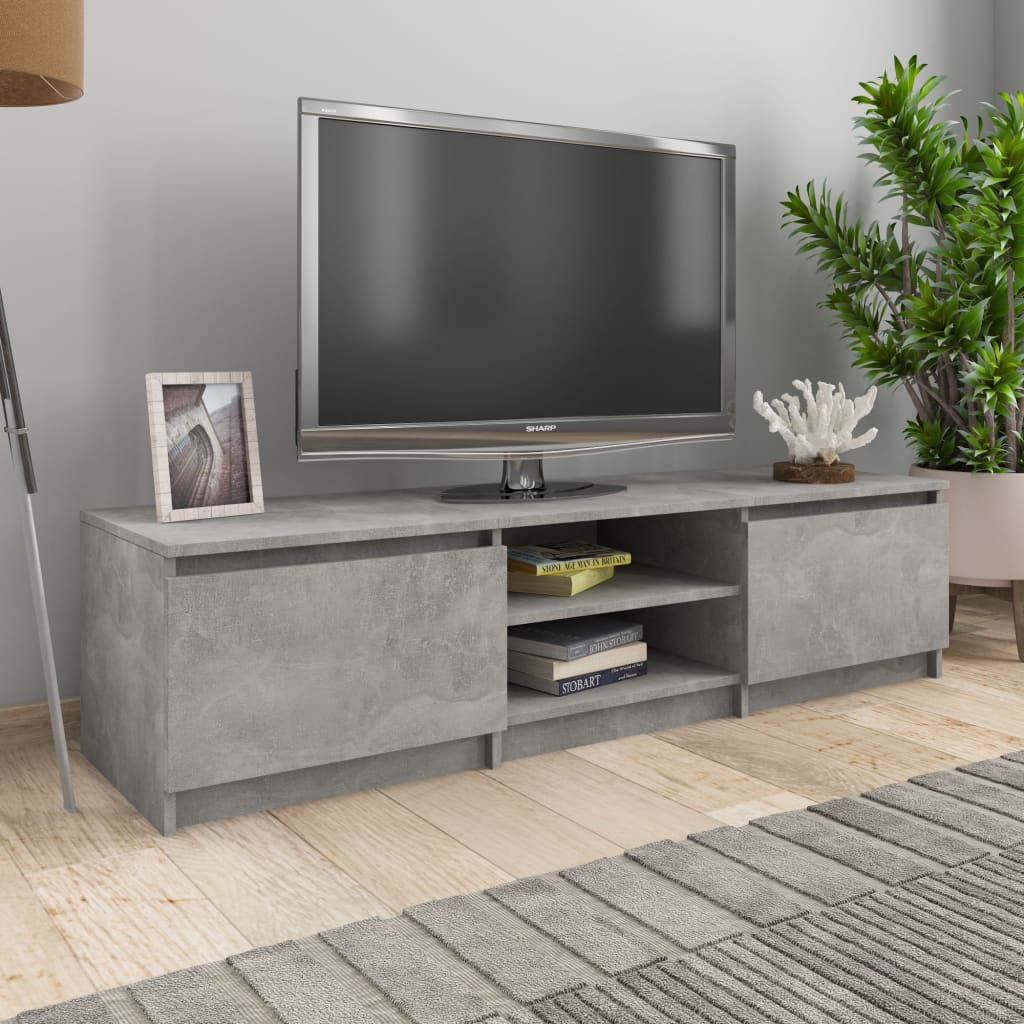 Mobile Porta TV Grigio Cemento 140x40x35,5 cm Legno Multistrato 800652