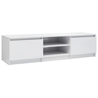 Mobile Porta TV Bianco Lucido 140x40x35,5 cm Legno Multistrato 800654