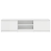 Mobile TV Bianco Lucido 140x40x35,5 cm in Truciolato