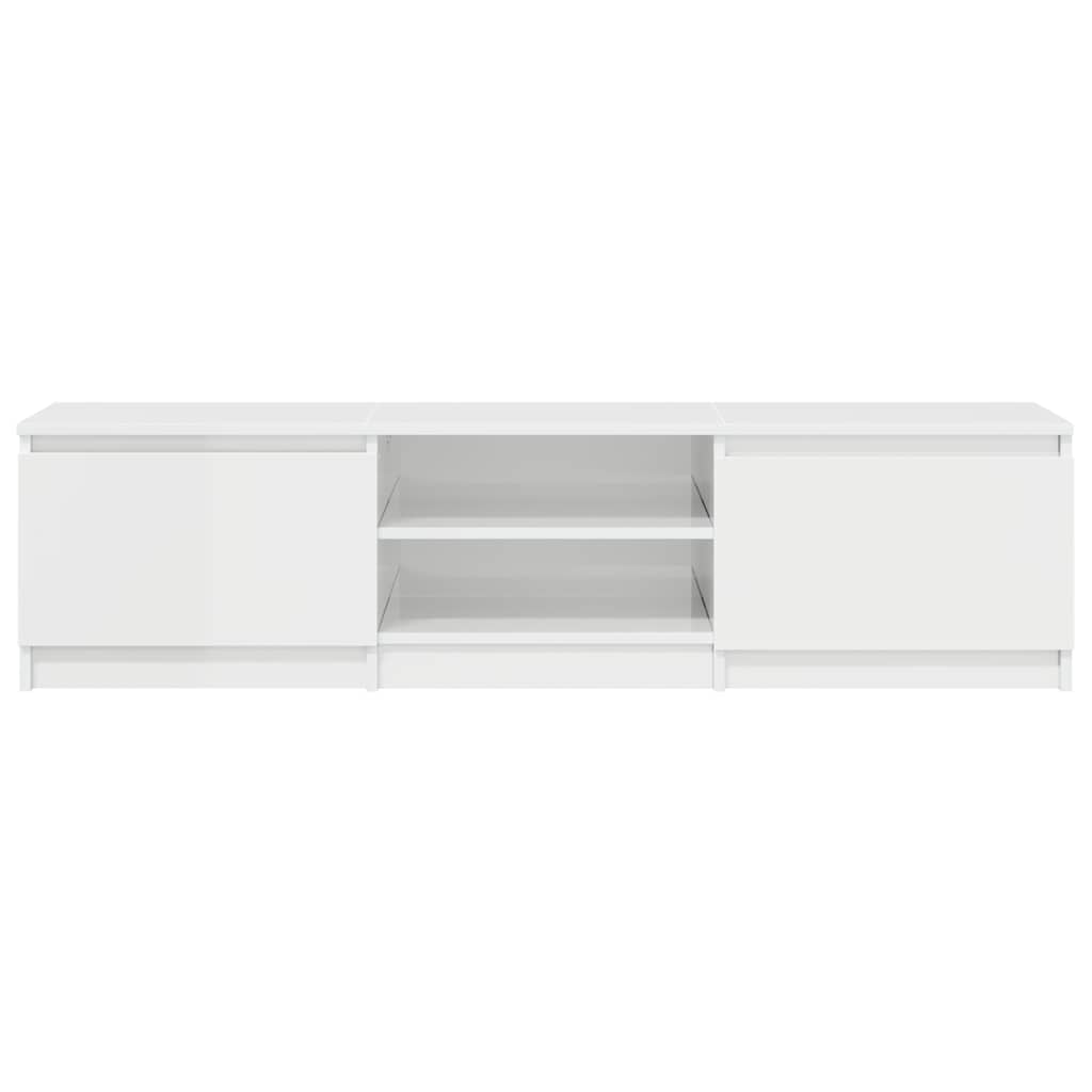 Mobile Porta TV Bianco Lucido 140x40x35,5 cm Legno Multistrato 800654