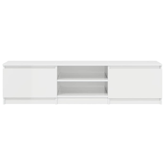 Mobile Porta TV Bianco Lucido 140x40x35,5 cm Legno Multistrato 800654
