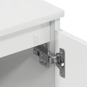 Mobile Porta TV Bianco Lucido 140x40x35,5 cm Legno Multistrato 800654