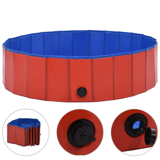 Piscina per Cani Pieghevole Rossa 120x30 cm in PVC 170823