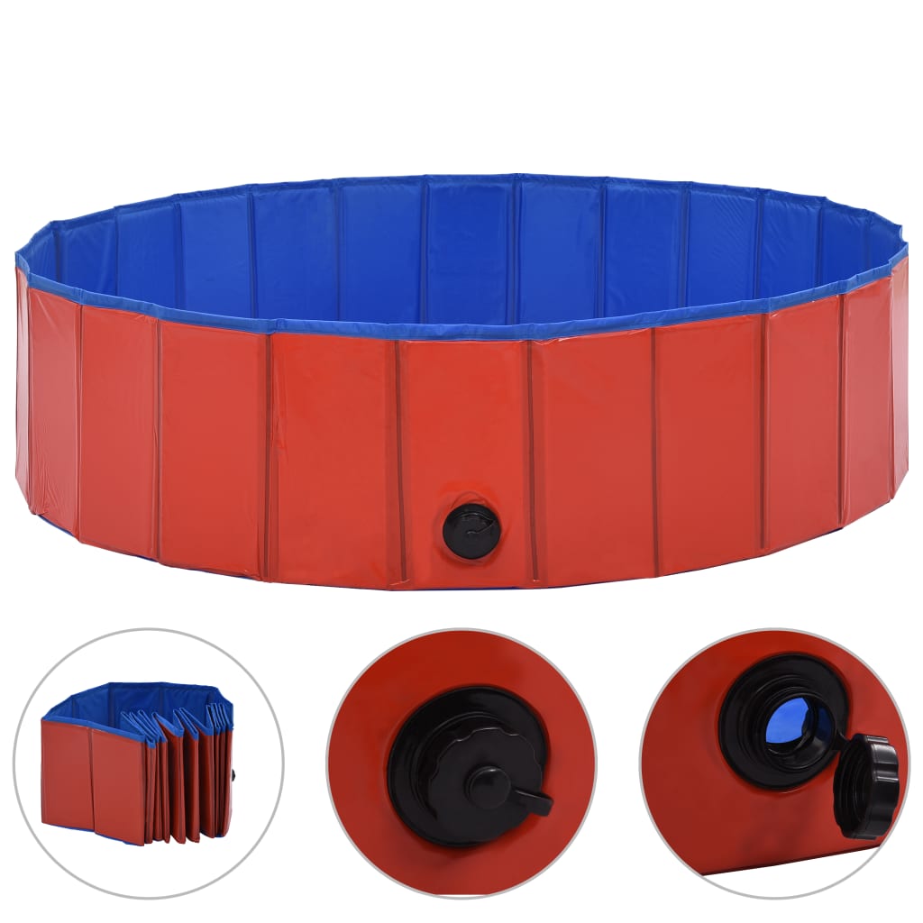 Piscina per Cani Pieghevole Rossa 120x30 cm in PVC 170823