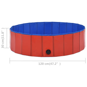 Piscina per Cani Pieghevole Rossa 120x30 cm in PVC 170823