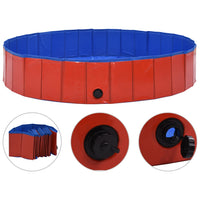 Piscina per Cani Pieghevole Rossa 160x30 cm in PVC 170824