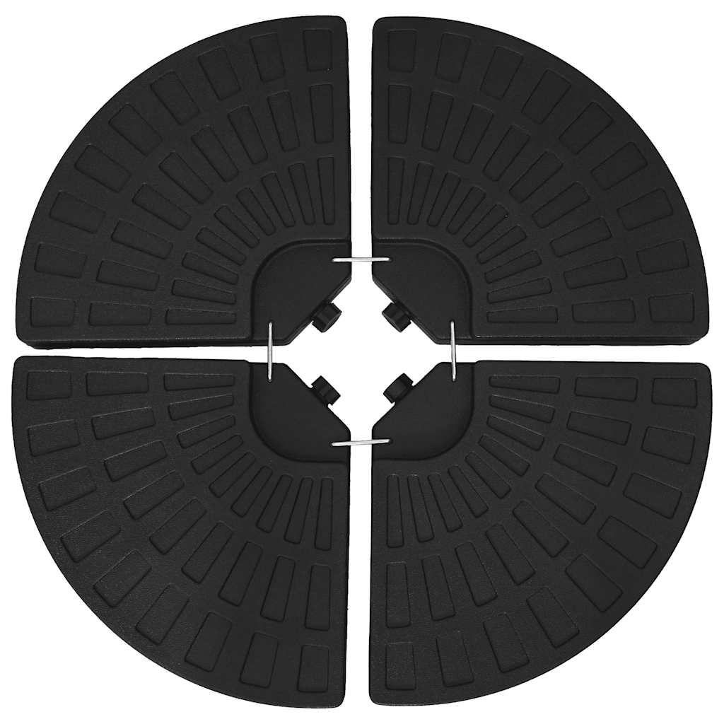 Base per Ombrellone a Forma di Ventaglio 4 pz Nero 47857