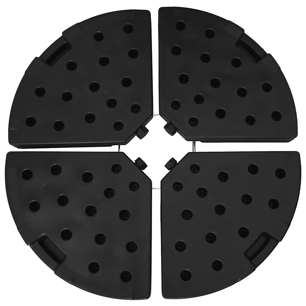 Base per Ombrellone a Forma di Ventaglio 4 pz Nero 47857