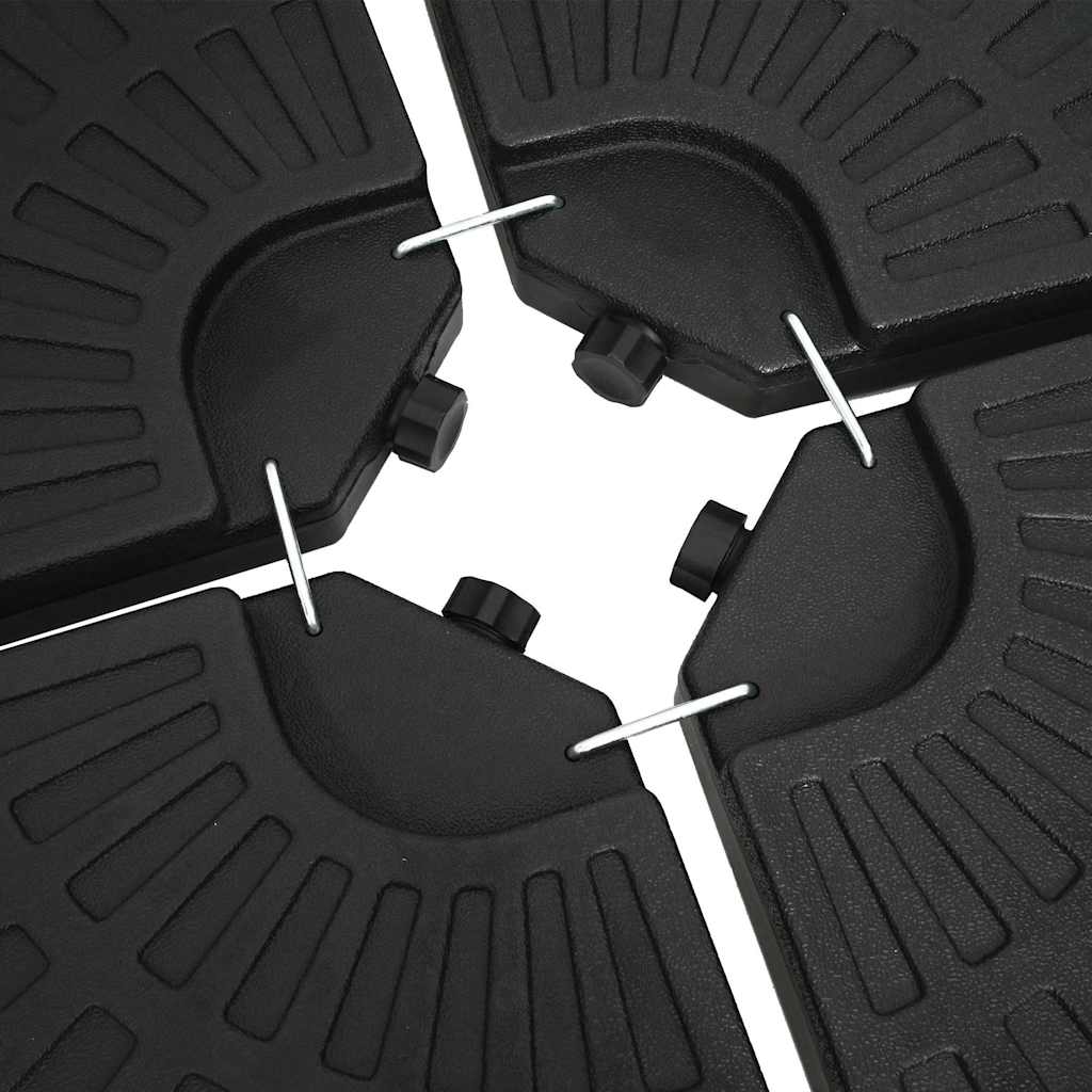 Base per Ombrellone a Forma di Ventaglio 4 pz Nero 47857