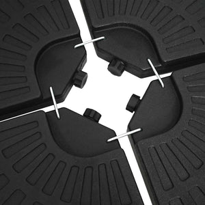 Base per Ombrellone a Forma di Ventaglio 4 pz Nero 47857