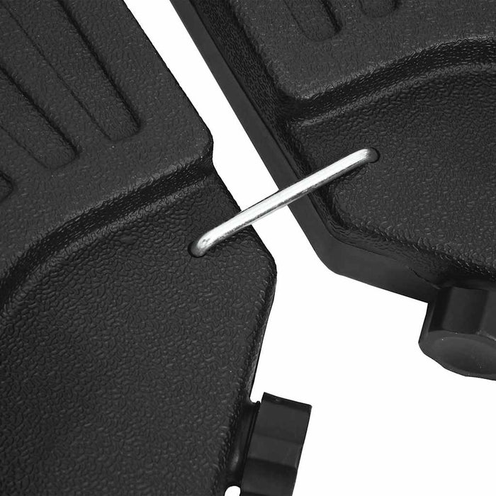 Base per Ombrellone a Forma di Ventaglio 4 pz Nero 47857