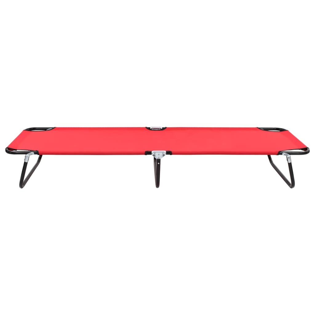 Letto da campeggio pieghevole terrazza mobili da esterno 190 cm pieghevole in acciaio rosso 02_0012884
