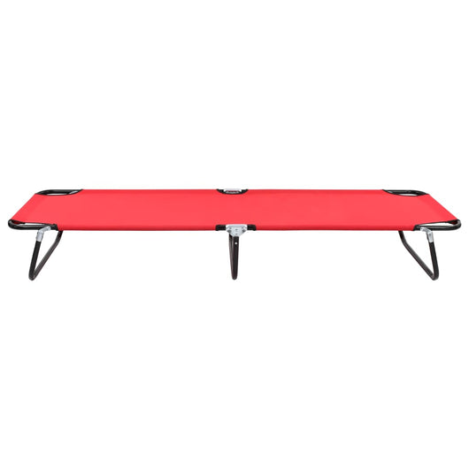 Letto da campeggio pieghevole terrazza mobili da esterno 190 cm pieghevole in acciaio rosso 02_0012884