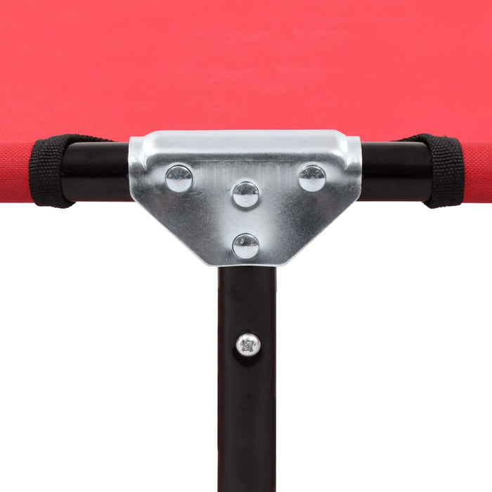 Lettino Prendisole Pieghevole Rosso in Acciaio 47756