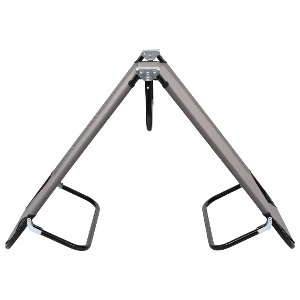 Lettino da campeggio pieghevole arredo da esterno 190 cm pieghevole grigio acciaio 02_0012876