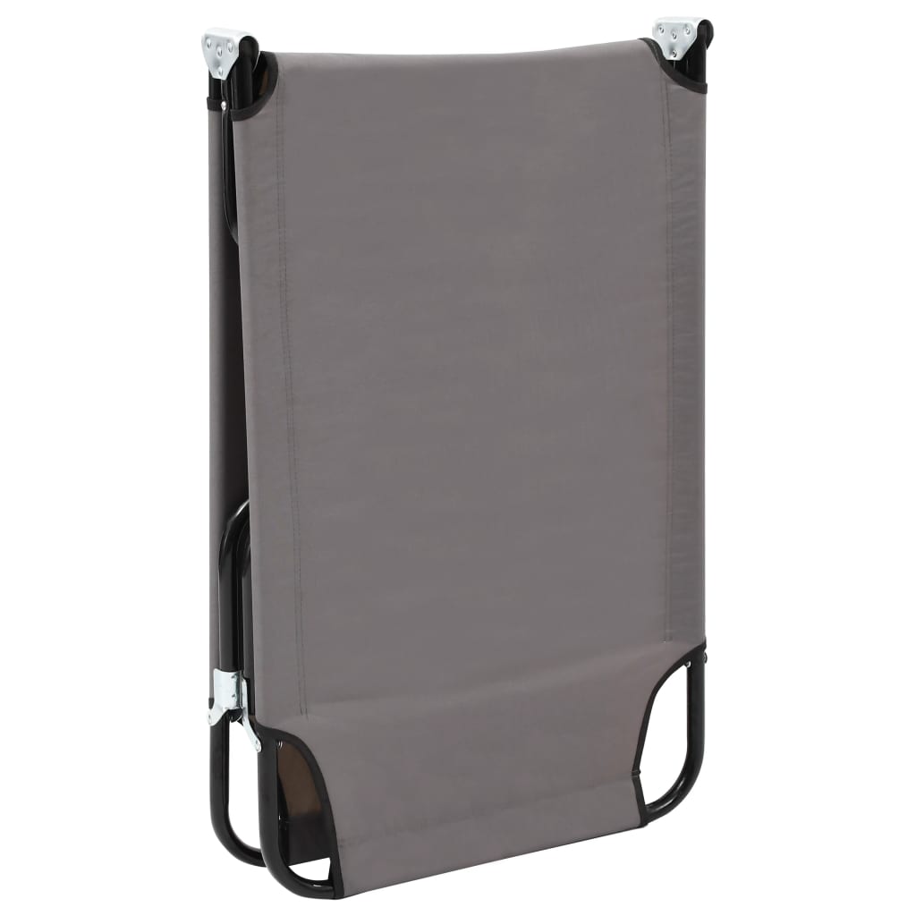 Lettino da campeggio pieghevole arredo da esterno 190 cm pieghevole grigio acciaio 02_0012876