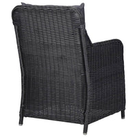 Sedie da Giardino 2 pz con Cuscini in Polyrattan Nere 46548