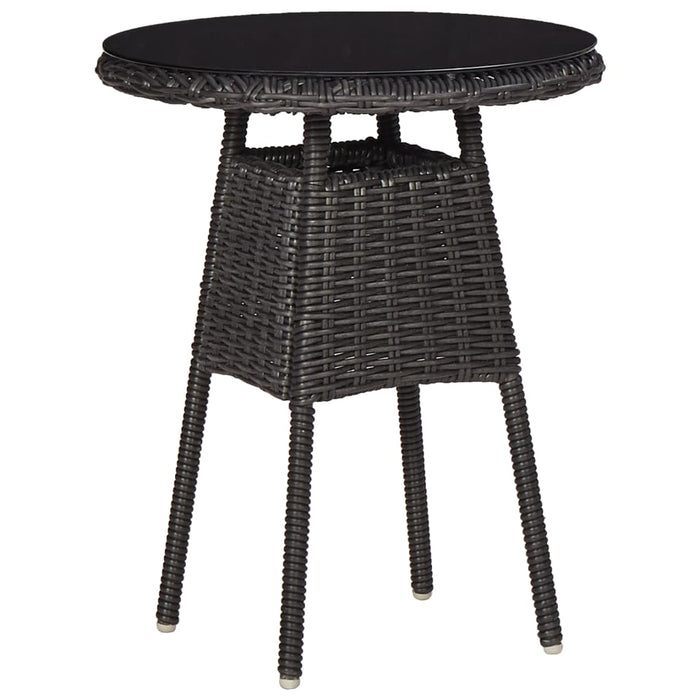 Sedie da Giardino 2 pz con Tavolino da Tè in Polyrattan Nero 46550
