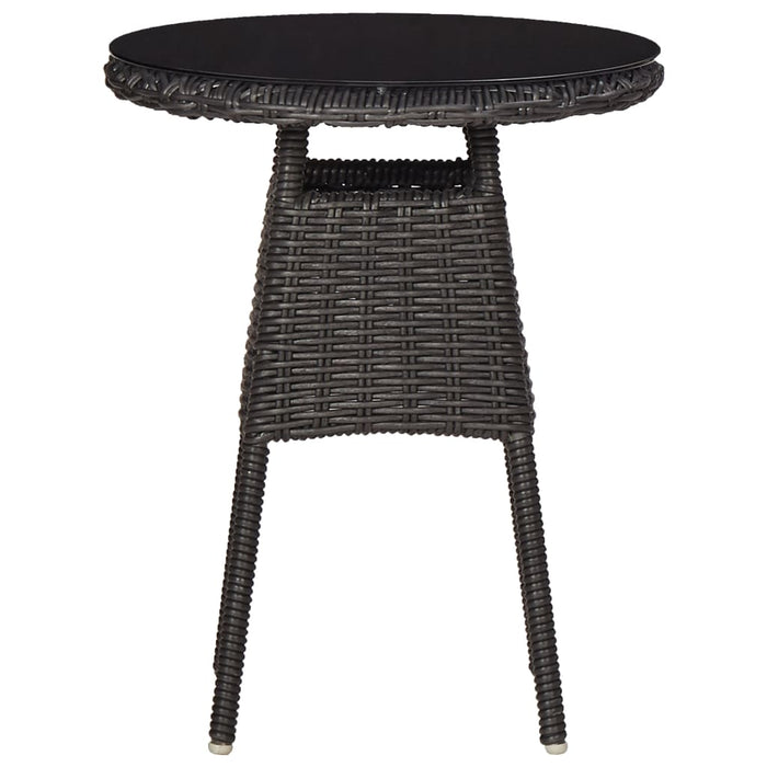 Sedie da Giardino 2 pz con Tavolino da Tè in Polyrattan Nero 46550