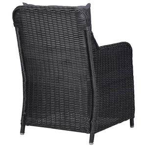 Sedie da Giardino 2 pz con Tavolino da Tè in Polyrattan Nero 46550