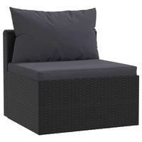 Set Divani da Giardino 7 pz con Cuscini in Polyrattan Nero cod mxl 64481