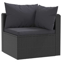 Set Divani da Giardino 4 pz con Cuscini in Polyrattan Nero cod mxl 65682