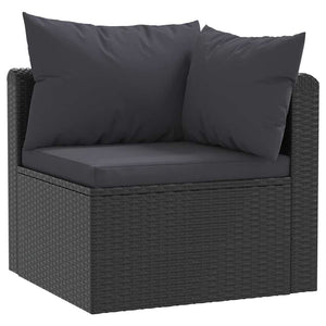 Set Divani da Giardino 4 pz con Cuscini in Polyrattan Nero cod mxl 65682