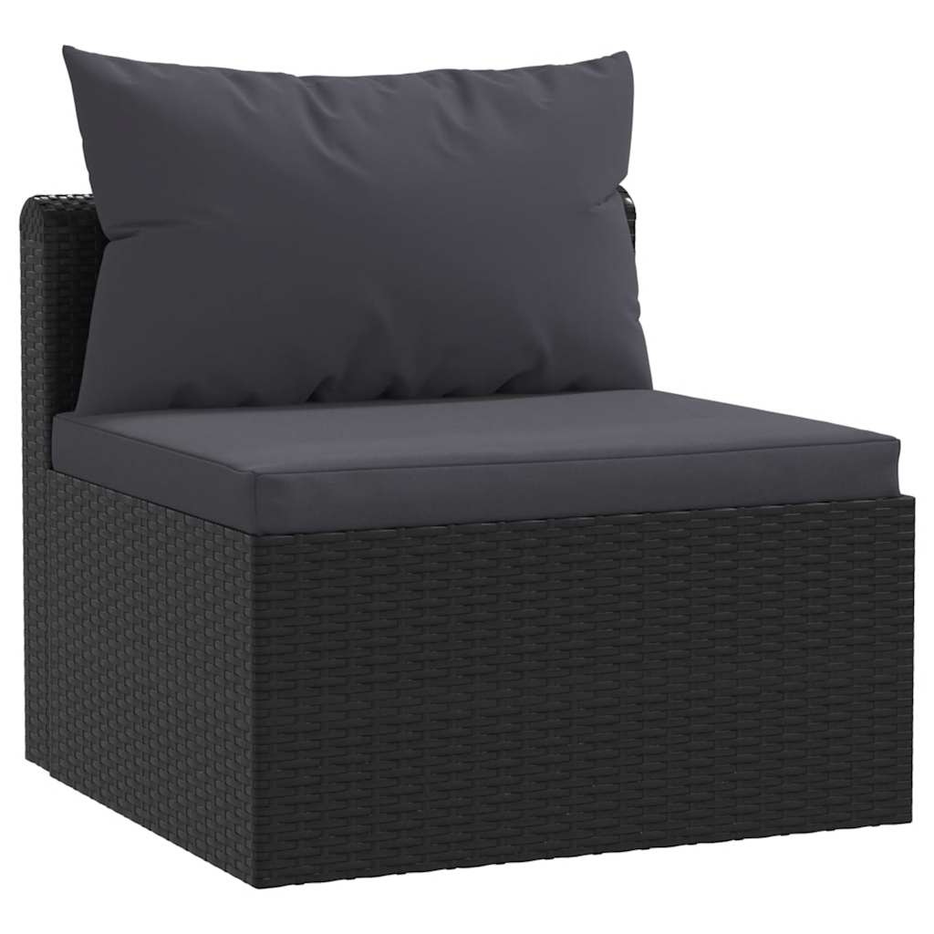 Set Divani da Giardino 4 pz con Cuscini in Polyrattan Nero cod mxl 65682