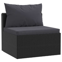 Set Divani da Giardino 4 pz con Cuscini in Polyrattan Nero cod mxl 65682