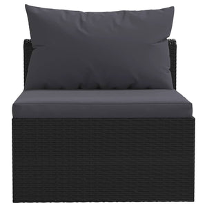 Set Divani da Giardino 4 pz con Cuscini in Polyrattan Nero cod mxl 65682
