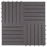 Pannelli Decking 10 pz Grigio Slavato 30x30cm Massello d'Acacia 46586