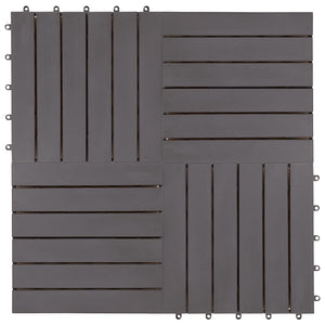 Pannelli Decking 10 pz Grigio Slavato 30x30cm Massello d'Acacia 46586