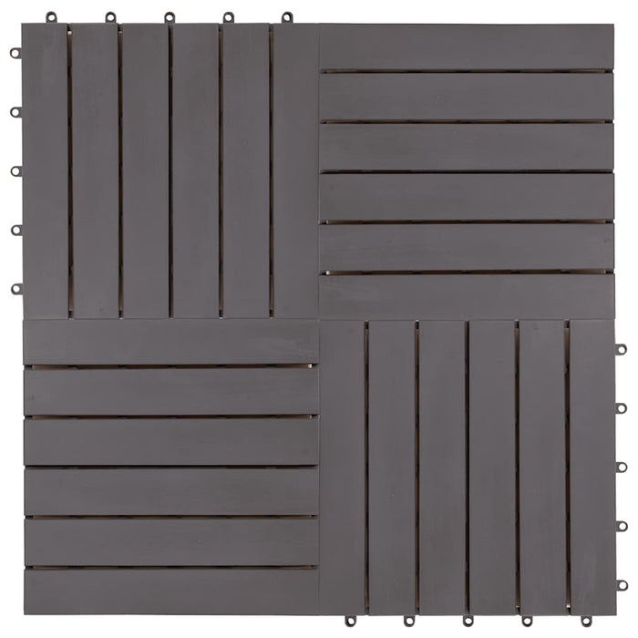 Pannelli Decking 10 pz Grigio Slavato 30x30cm Massello d'Acacia 46586